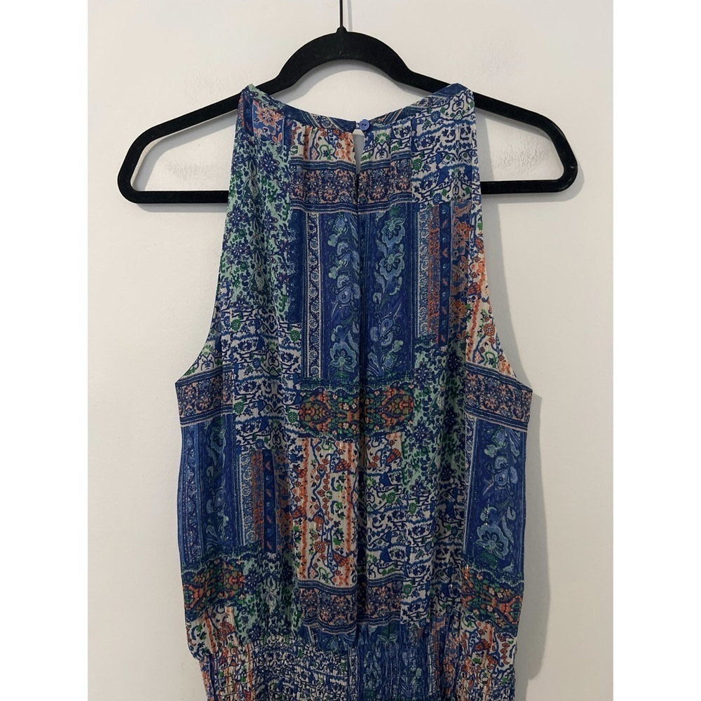 Ramy Brook Patchwork Printed Paris Dress Women’s Large Blue Sleeveless Mini - Picture 7 of 17